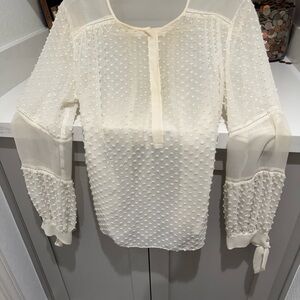 Rebecca Taylor Ivory Textured Blouse